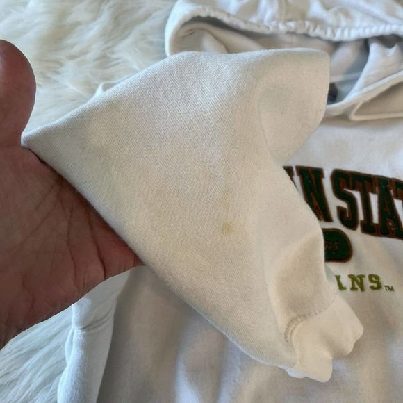 J. America Michigan State Spartans Sweatshirt Mens S White‎ Hoodie Embroidered - Picture 8 of 8